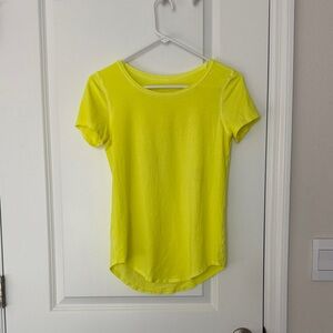 Lulu lemon yellow size 4 love tee shirt. Like new.